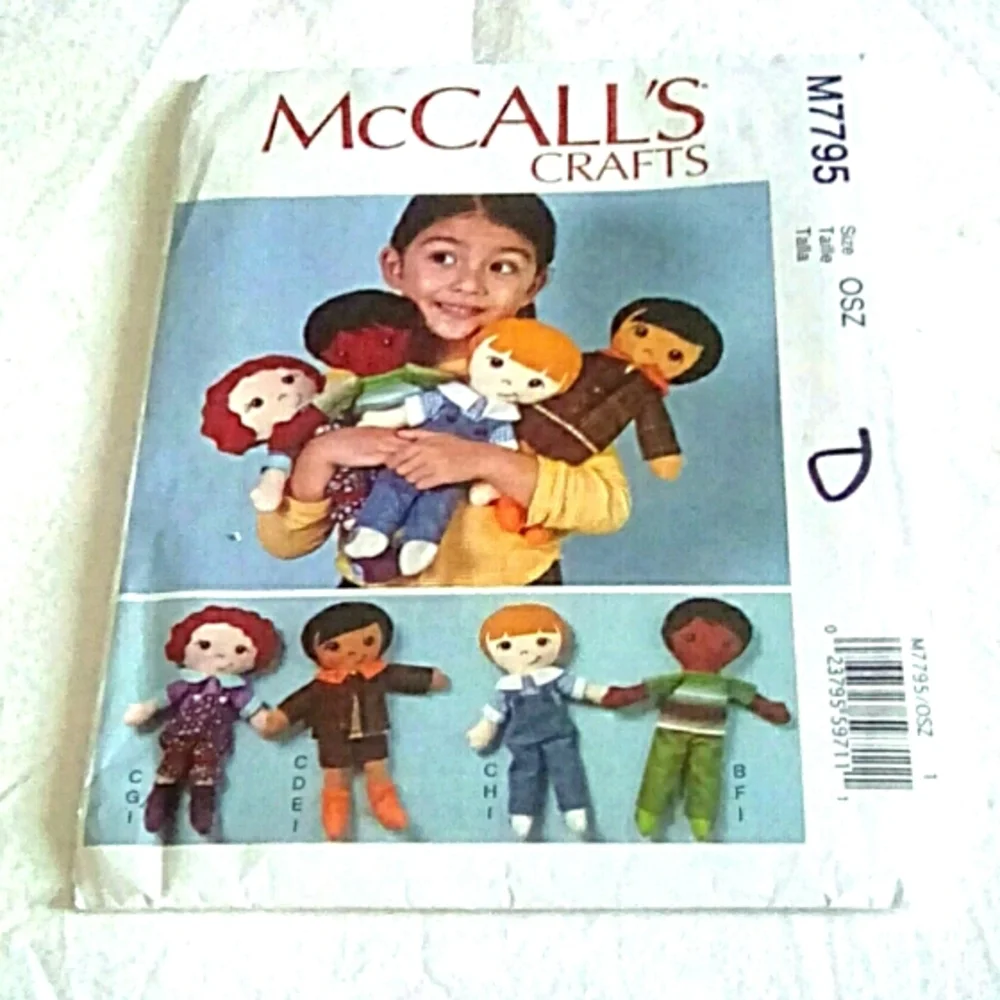 McCall's M7795 Doll, clothes, shoes, hair styles